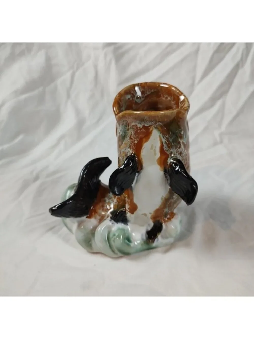 Ceramic Carp Fish 5.5" Vase Mid-Century - Picture 5 of 8